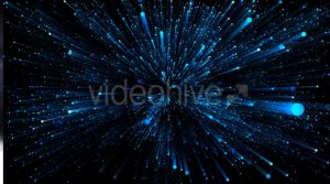 فوتیج موشن گرافیک زمینه ذرات آبی در فضا Blue Particles in Space