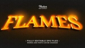 دانلود وکتور افکت متن درخشان Hot glowing fire flames