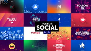 پروژه آماده افتر افکت 16 پوستر سوشال مدیا Seamless Posters