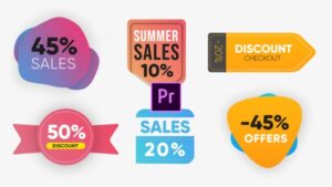 پروژه آماده پریمیر برچسب تخفیف قیمت Trendy Sales Badges