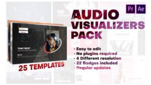 25 پروژه پریمیر ساخت ویژولایزر موزیک Audio Visualizers Pack