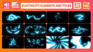 دانلود پروژه افترافکت مجموعه المان و تایتل کارتونی Cartoon Electricity And Titles