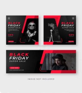 دانلود وکتور پست اینستاگرام Black friday social media