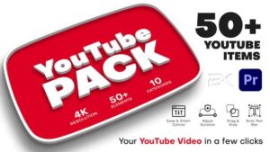 پروژه آماده افتر افکت 50 المان ویدیویی یوتیوب Youtube Pack