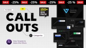 پروژه آماده افتر افکت 150 تایتل نوشته راهنما Pack Call Outs