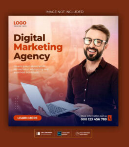 قالب لایه باز فتوشاپ بازاریابی دیجیتال Digital marketing