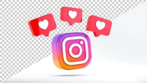 فایل لایه باز فتوشاپ آیکون سه بعدی اینستاگرام با لایک