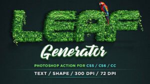 اکشن فتوشاپ تولید برگ برای شکل و نوشته Leaf Generator