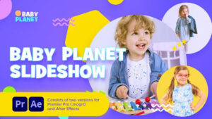 پروژه پریمیر اسلایدشو کودکان Baby Planet Promo Slideshow