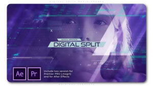 پروژه افترافکت افتتاحیه دیجیتال Digital Split Media Opener