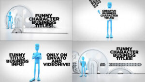 پروژه پریمیر نمایش عناوین با کاراکتر Funny Character Titles Bundle