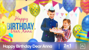 پروژه پریمیر رایگان تولد کودک دختر Happy Birthday Anna