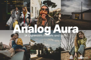 دانلود پریست رنگ آنالوگ 14 Analog Aura Lightroom Presets and LUTs برای انواع نرم افزارها